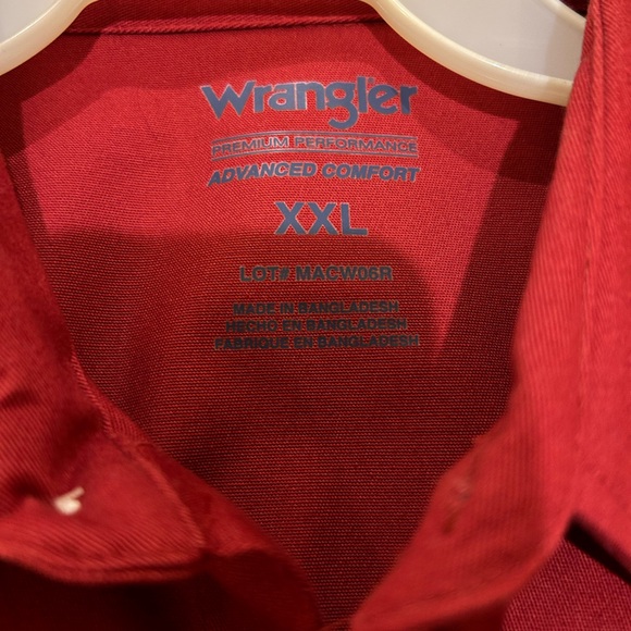 Red Wrangler Button Down Shirt - Picture 3 of 4